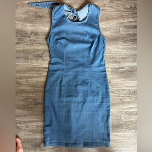 Backless Denim Mini Dress